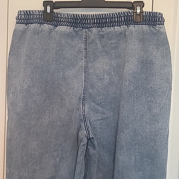 Cello wide leg high rise draw string smocked waist Jeans Size L - Picture 6 of 13